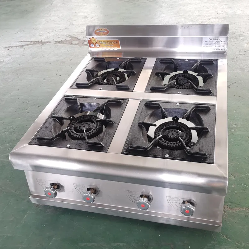 Commercial Kitchen Machines Stainless Steel Claypot Stove Four Eye