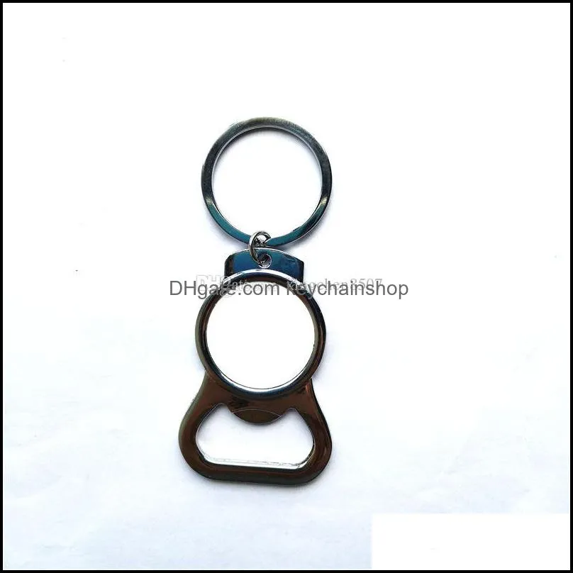 sublimation blank key chain metal key ring with bottle opener hot transfer printing diy blank consumables