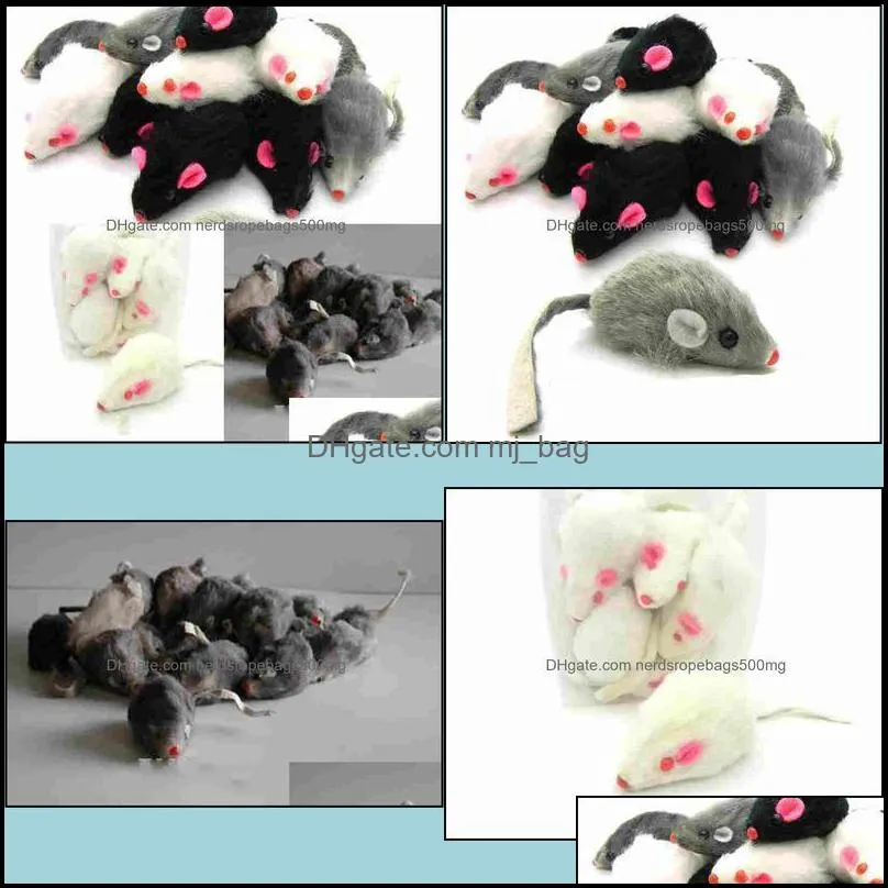 Pet Supplies Home & Garden Real Rabbit Fur For Cat Toys Mouse With Sound High Quality 1Pc Mix Color Drop Delivery 2021 Hu01D