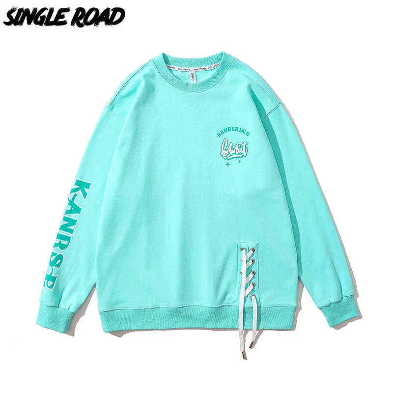 Single Road Mens Felpa girocollo Donna Coppia unisex 2022 Harajuku Felpa oversize Maschile Streetwear Hip Hop Felpa con cappuccio da uomo Y220615