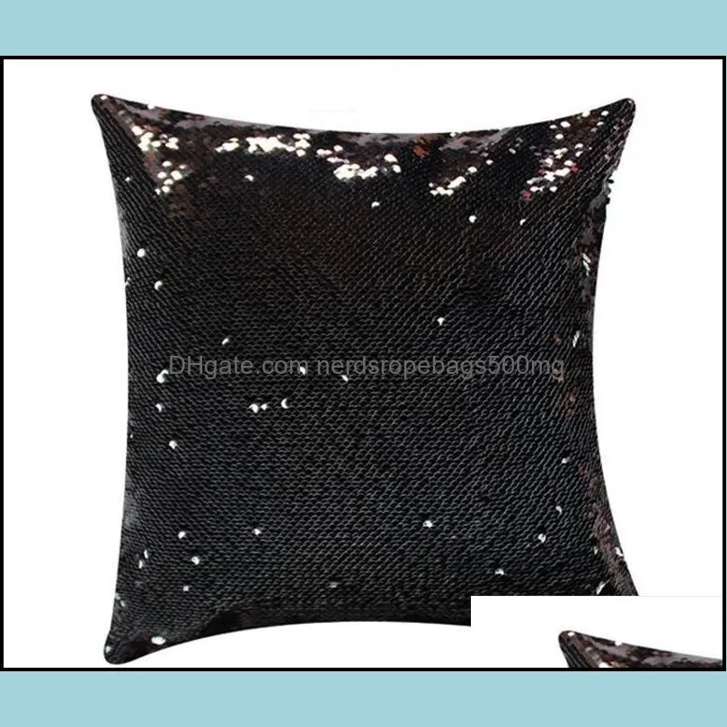 Sublimation Blank sequin pillow cases heat tranfer printing cushion cover 40 * 40CM flip sequin pillowcase DIY home decoration A 159