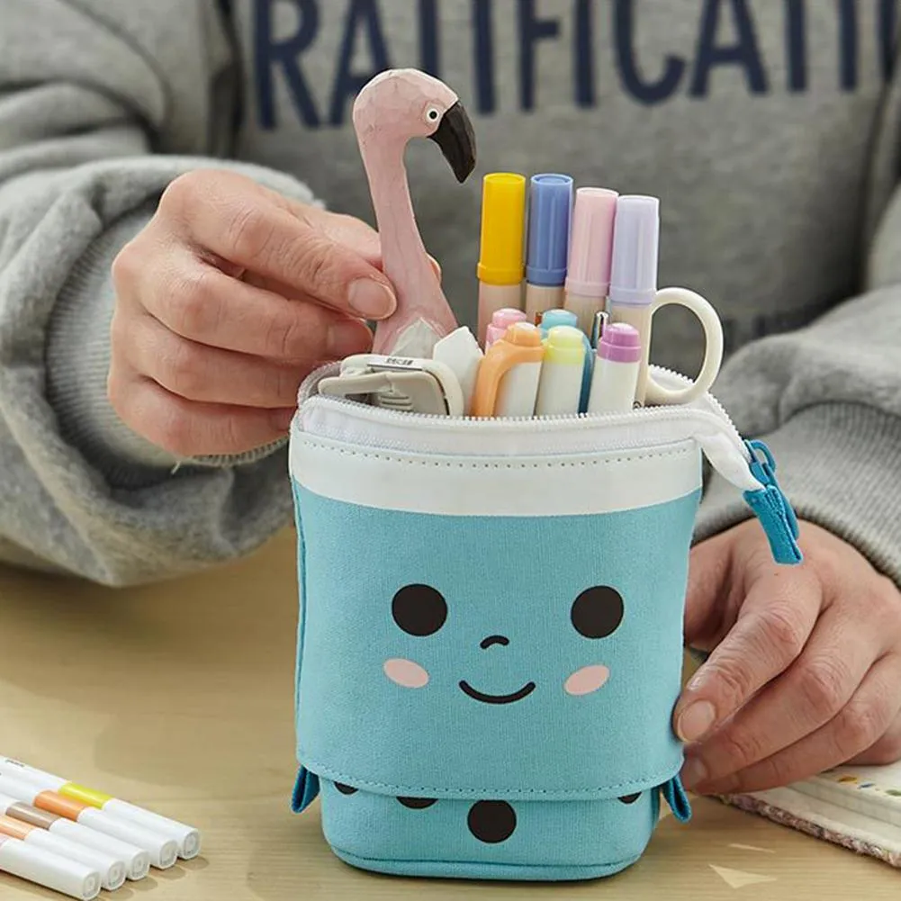 Cute Boba Milk Tea Telescopic Pencil Holder Stand Up Case For Students  Stationery Pouch The Lunch Box From Toysmall666, $4.75