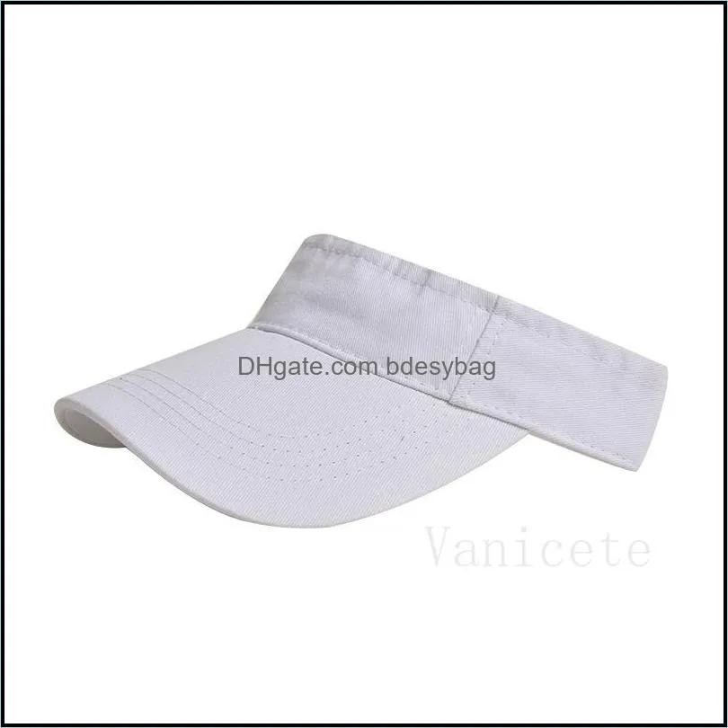 spring summer sports sun cap party favor adjustable cotton visors protection empty top sunscreen hat topless baseball caps t9i001844
