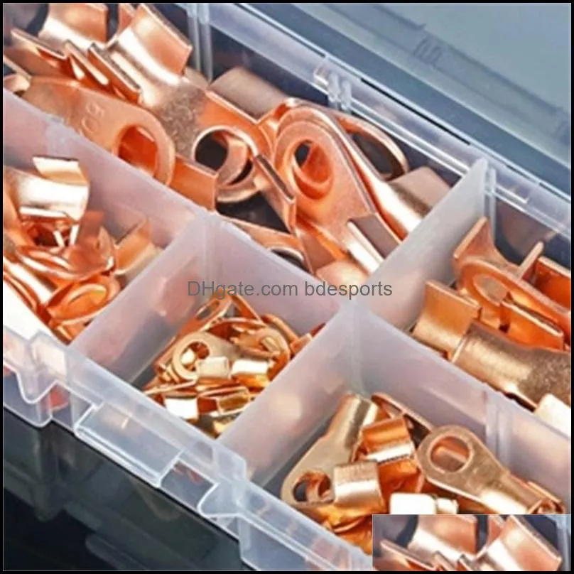 70pcs Lugs Wire Other Building Supplies Copper Battery Cable Connector Terminal Open Lug Wires Terminals Mayitr OT-3A OT-10A OT-20A OT-40A OT-60A 20211225