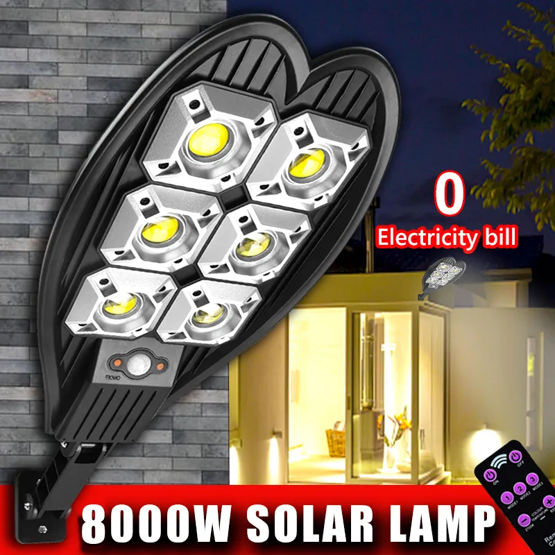 8000Watts Solar Street Light 108/90/60 Cob Inductie LED LAMP SMART RELTE REGELSCHUWEN