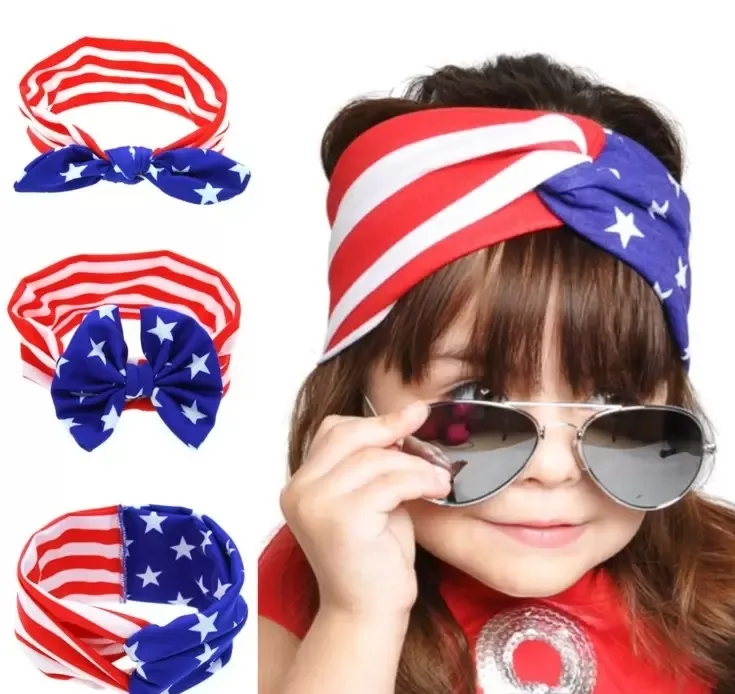 American Drapeau Bandeau 4 juillet Etats-Unis Bandes Bandes Bandana Turbante Bandana Turbante Enfants Accessoires pour cheveux