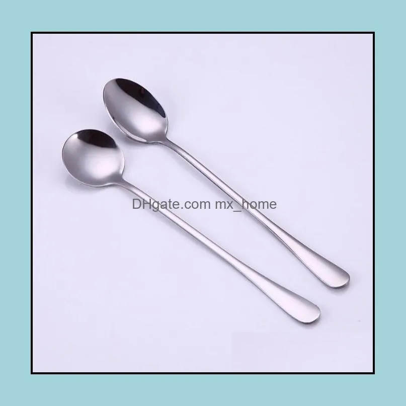 new stainless steel long handle spoon coffee latte ice cream soda sundae cocktail scoop free shipping sn1676