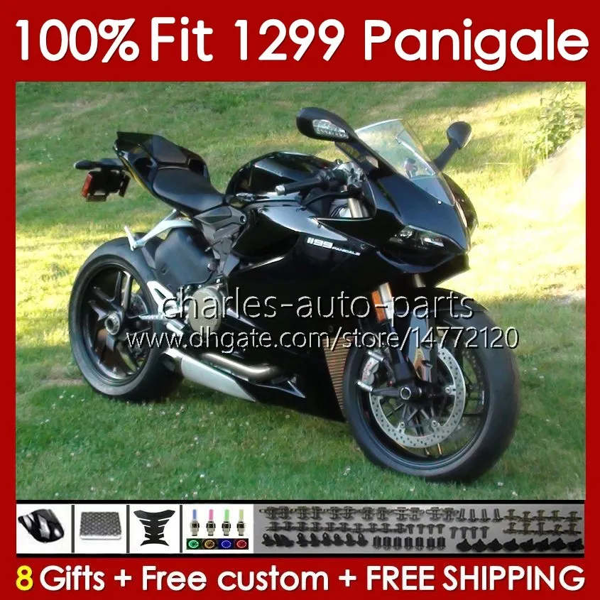 Ducati Panigale 959R 1299R 959S 1299S 2015-2018 Bodywork 140No.109 959 1299 S R 2015 2017 2018 959-1299 15 16 17 18 OEM FAIRING光沢のある黒人