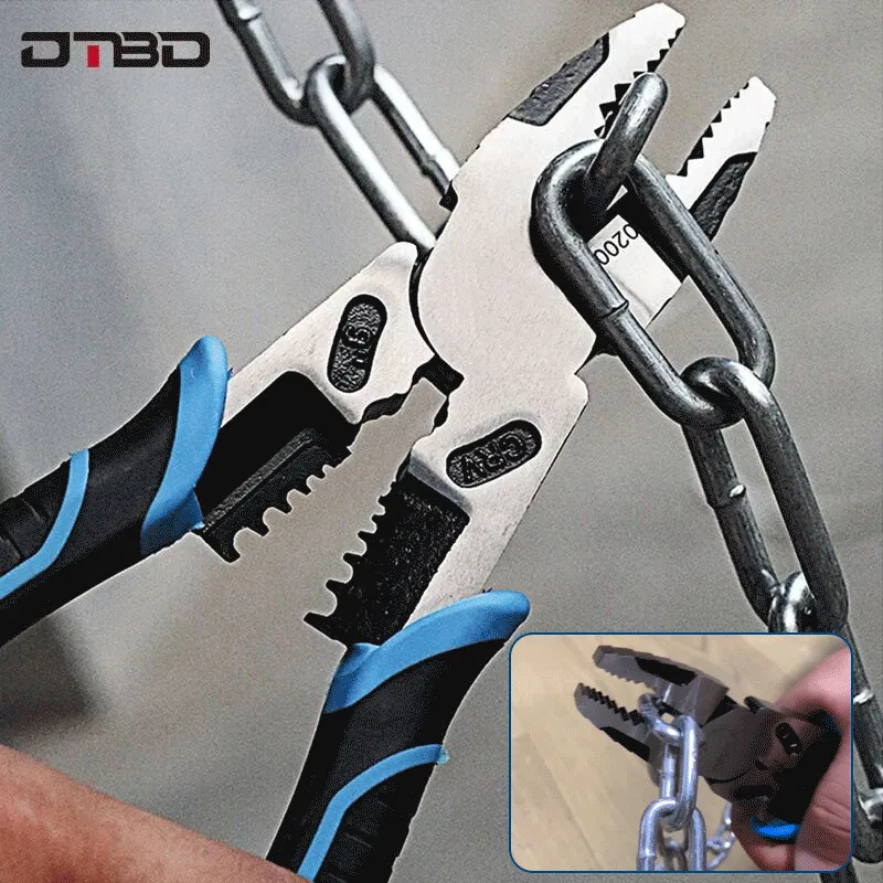 6''8''9'' Multifunction Pliers Set Combination Stripper/Crimper/Cutter Heavy Duty Wire Diagonal Hand Tools 220428