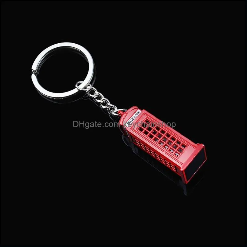 keychains london red bus mail box key holder pendant keychain souvenir gifts for men chain fashion jewelry ringkeychains