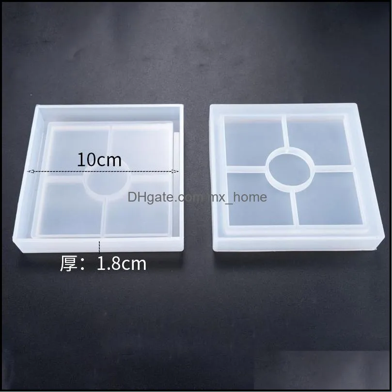 Silicone Resin Mold Round Hexagonal Square Resin Silicone Moulds DIY Coaster Epoxy Resin Cabochons Craft Tools