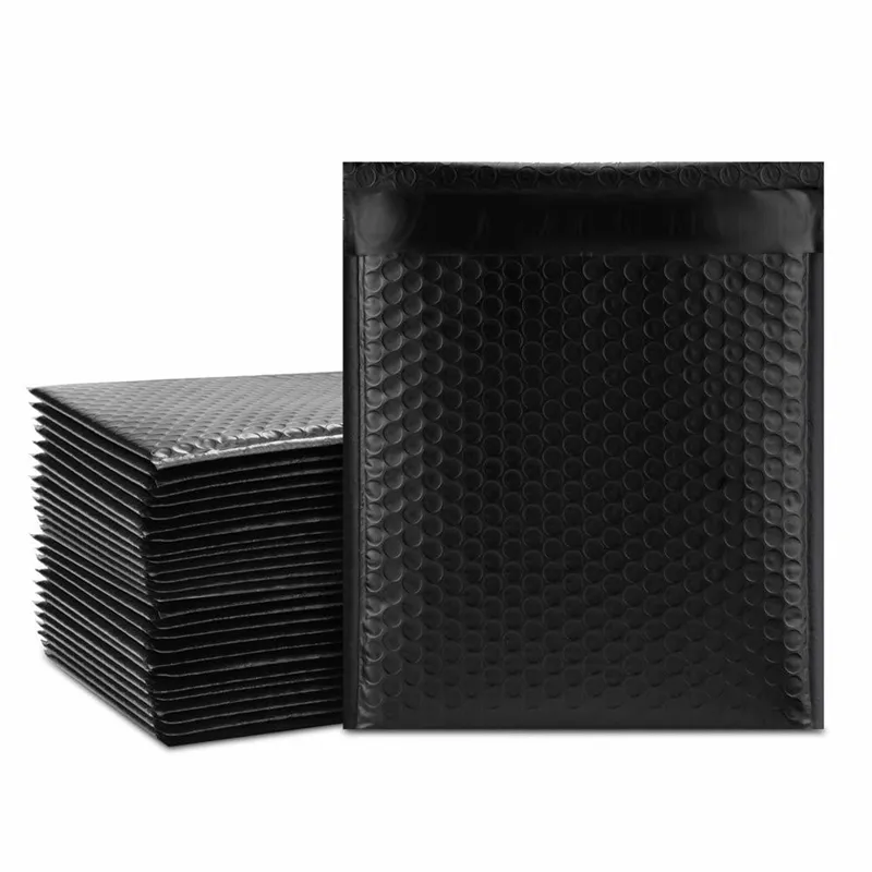 10pcs 8.5x11inch 235x280mm черный поли -пузырь почтовые почтовые почтовые почтовые пакеты Shock -Resection Courier Mailer Y200709