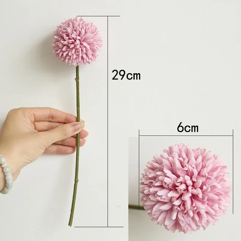 Artificial Flower Bouquet Silk Dandelion Flower Ball Fake Flowers DIY Home Widding Decoration Valentines Day Gifts DD