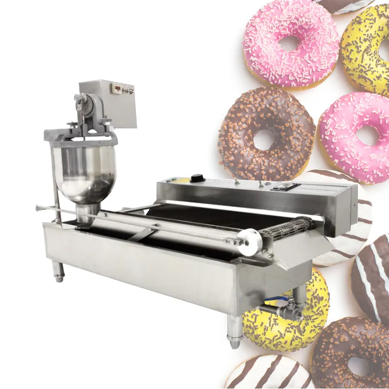 2 sıralı mini çörek makinesi ticari paslanmaz çelik çok fonksiyonlu otomatik donut şekillendirme makinesi