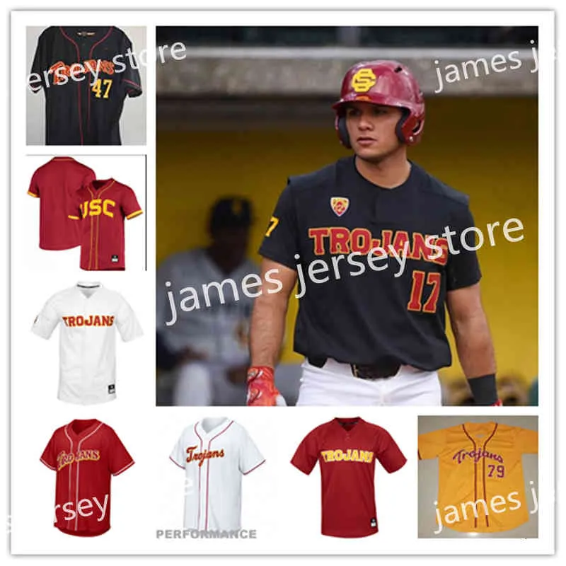 Xflsp 2022College Custom USC Trojans Baseball Jersey 35 Alex Dargan 36 Nick Lopez 37 Will 38 Toby Spach 39 Jason Starrels 41 Ethan Firestone