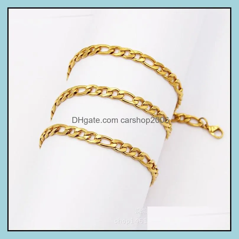 4.5mm gold keel chains necklaces for men titanium steel chain necklace 20 22 24inch jewelry wholesale free shipping - 0713wh