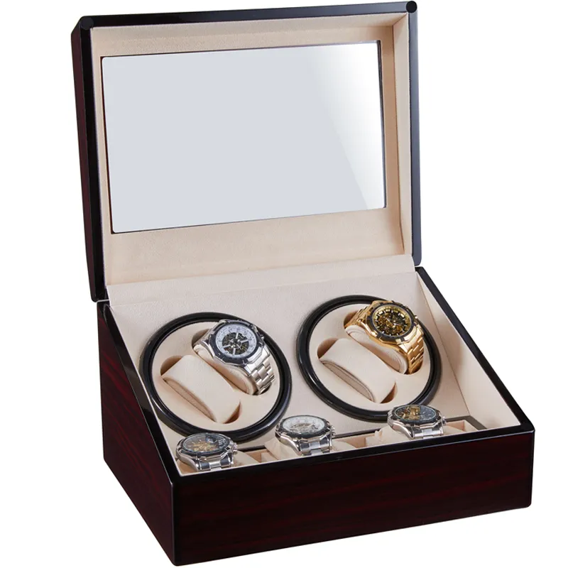 Assista Winding Storage Box Winder Shake Jewelry Collection Wooden 4 6 Exibição automática Cabeça dupla Motor silencioso Remontoir 220617