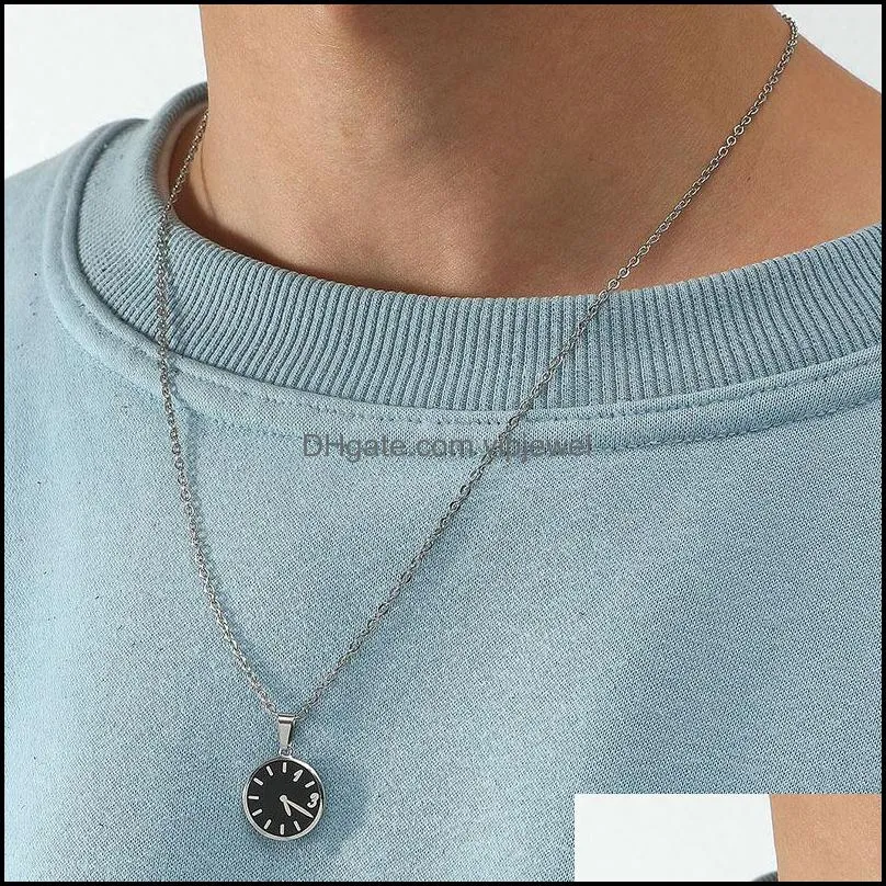 pendant necklaces fashion 520 clock couple necklace creative women and men keepsake a pair of collarbone chainspendant