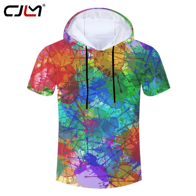 Camisas dos homens Casual Tinta Colorida Com Capuz Camiseta Gota Verão China 3D Camiseta Fornecedores Atacado 220623