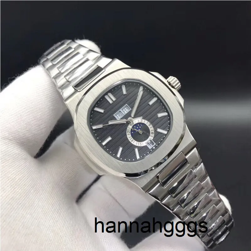 18 kleuren Hoogwaardige horloges 5726 Mechanische automatische mannen Wacht maanfase 24 uur roestvrij staal Alle functies werken 40,5 mm J1NZ