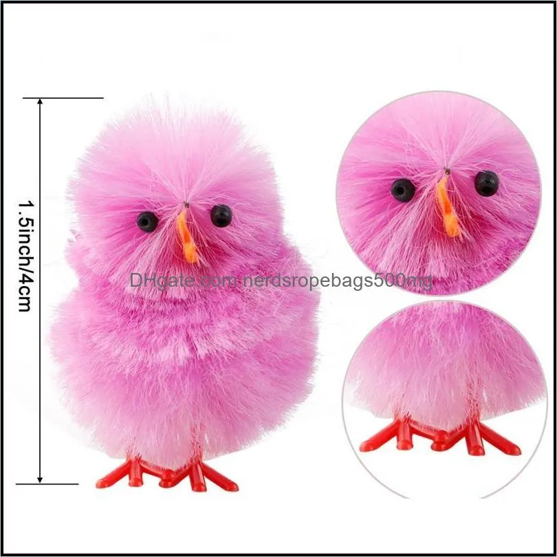 Party Supplies 36pcs Mini Easter Chick Simulation Cute Colorful Chicks Baby Chicks for Easters Egg Bonnet Decoration 164 N2