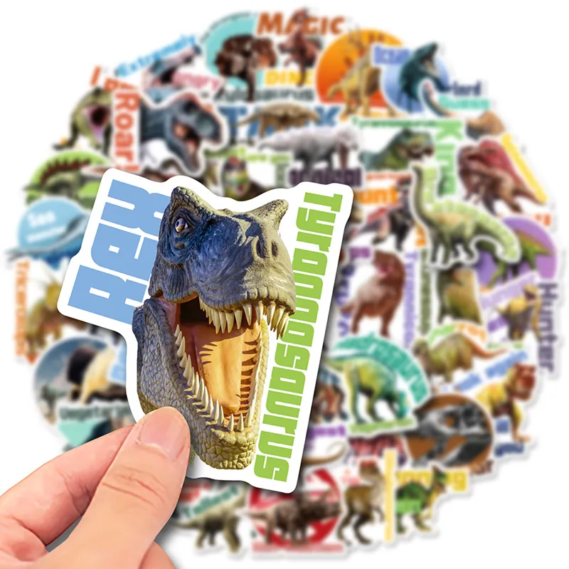 50 Piece Jurassic dinosaurs graffiti Sticker Phone Laptop Skateboard Car Stickers Pack for Luggage Guitar Helmet Water cup Sticker