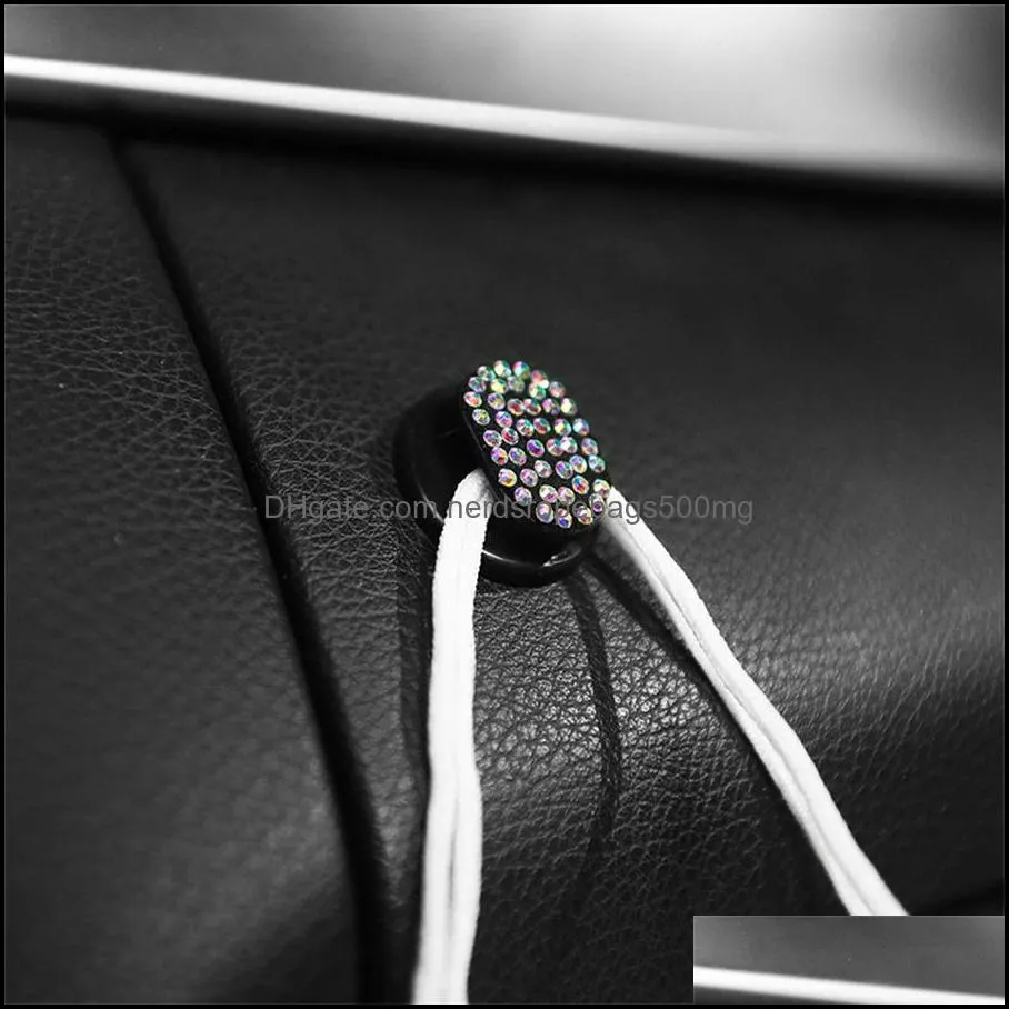 Other Household Sundries Car interior hooks paste the front row creative practical diamond-studded cute car multi-function seat back small