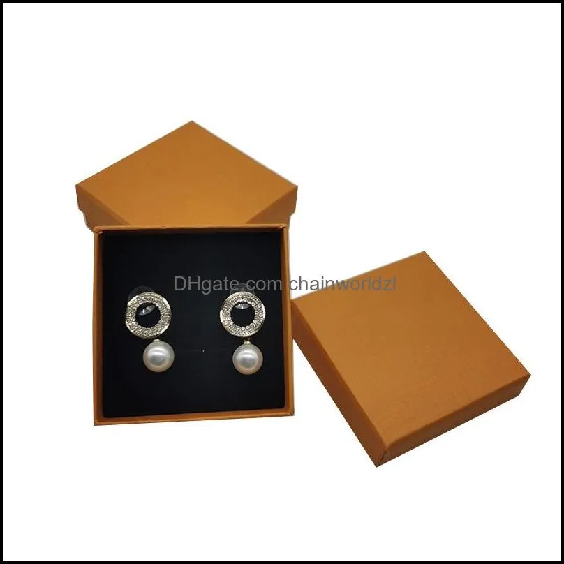 orange brand gift packaging boxes for necklace earrings ring paper card retail packing box for fashion jewelry accessories