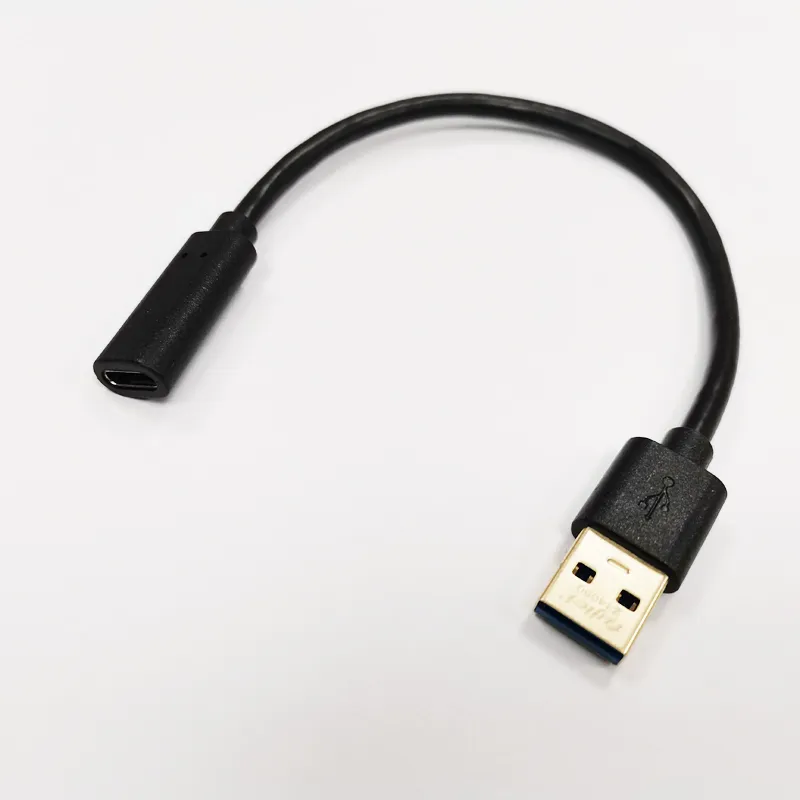 Câbles USB, 5 Gbit/s plaqué or USB3.0 A mâle vers type-C femelle câble adaptateur de convertisseur de charge de données pour ordinateur portable environ 20 cm/2 pièces