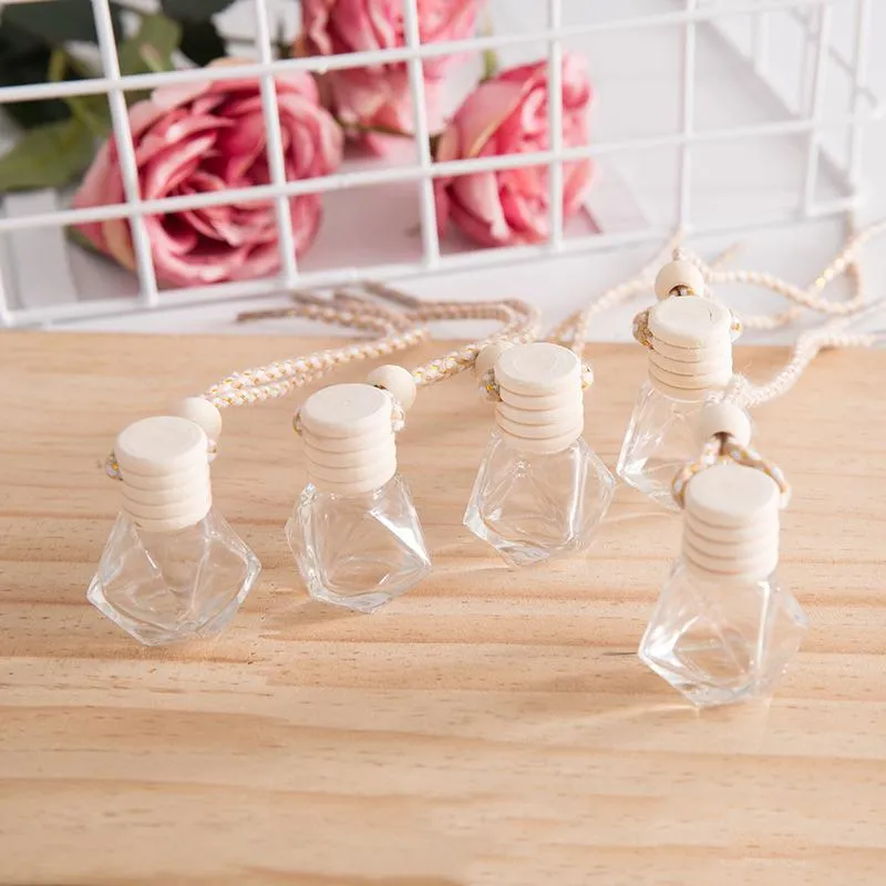 Car perfume bottle car pendant perfume ornament air freshener for  oils diffuser fragrance empty glass bottle