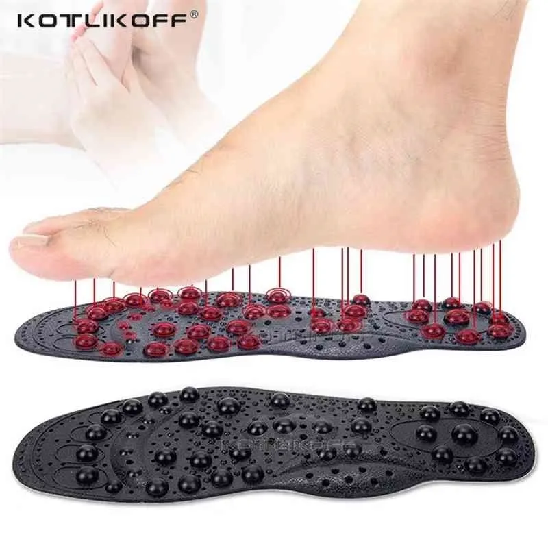 KOTLIKOFF 68 aimants Massage Minceur Semelles pour Perte de Poids Semelles Soins des Pieds Chaussures Gel Inserts Semelles Antidérapantes Chaussure Foot Pad 210402
