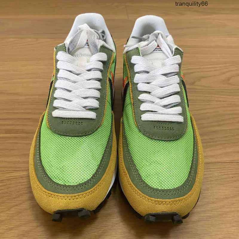مصمم أحذية أزياء كرة السلة الخضراء للرجال منخفضة التدريب الرياضي في الهواء الطلق الجري على أحذية رياضية -300 مع الأصل