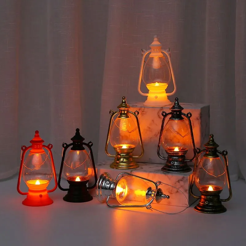 Festival Party Supplies LED Vintage Lanterna Lanterna Alimentado Flicker Chama Decorativa Gendurando Luzes de Jardim