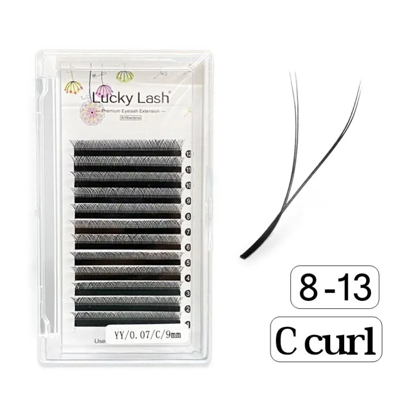 Cílios Falsos Lucky Lash Y Forma Premade Fãs Eyelash Extensões para Salão Individual C Curl 2D YY Cílios