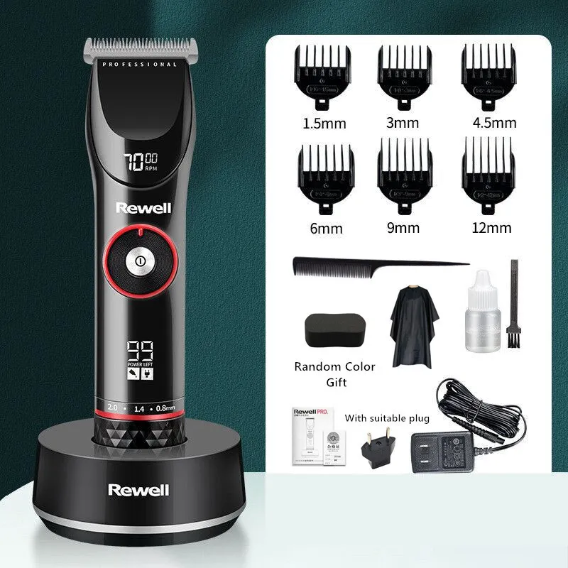 3500mAh10H Hair Clipper For Men Washable Rechargeable Trimmer Stainless Steel Head Professional Cutting Machine Wireless 220623