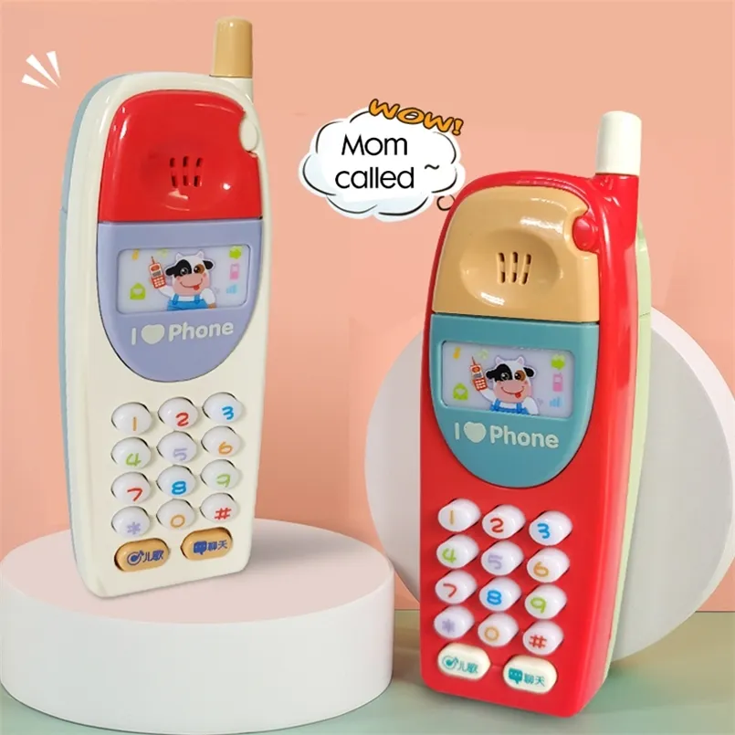 Kids Learning Toys Baby Mobile Phone Toy English Machine With Light Musical Babyphone Children Educational Babies Telephone 220715