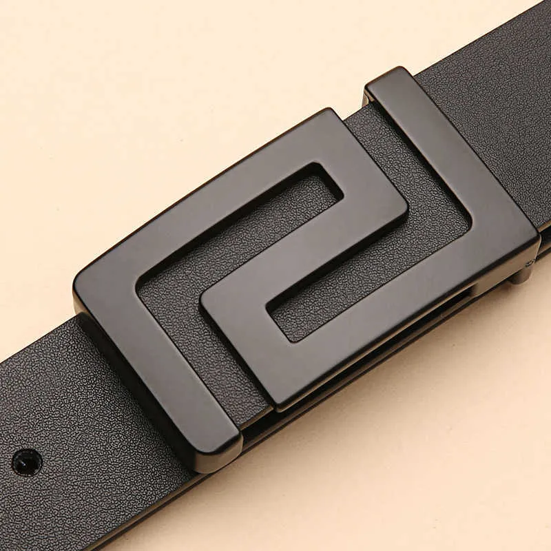 Premium Genuine Leather Non Leather Belts With Smooth Buckle Korean Style, Simple And