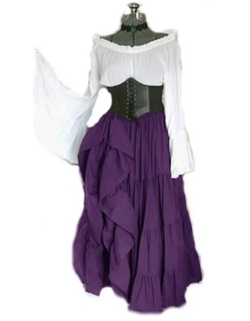 open lace back dress Dress Up America Kids Medieval Princess Dress & Hat Costume Set - Purple main image 0