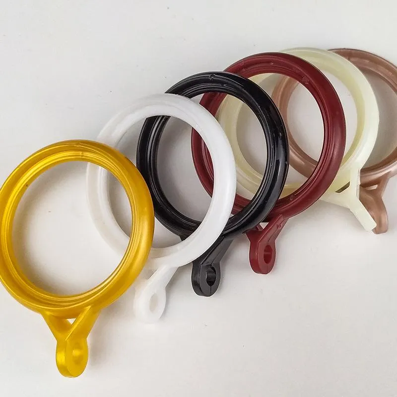 Other Home Decor 10pcs/pack Plastic Hanging Loop Shower Curtain Rings Roman  Rod Clip Hook Window Buckle Mute Decorative Accessories Wholesal