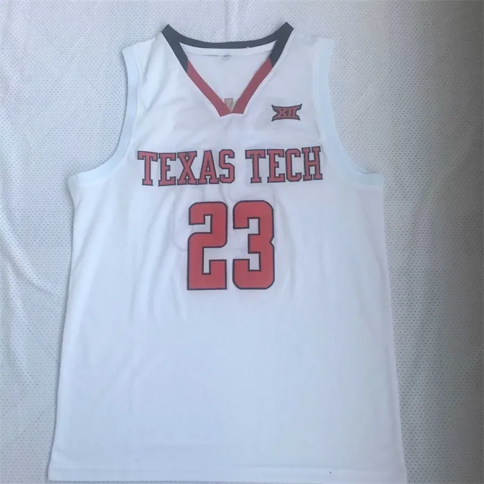 SJZL98 23 Jarrett Culver Texas Tech Basketball JerseyレトロなTHRINBACKステッチ刺繍