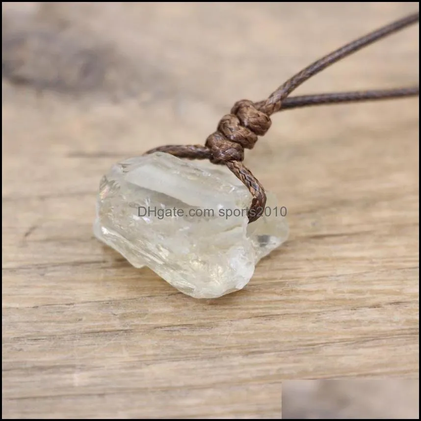 healing reiki raw stone mineral pendants necklace natural crystal fluorite rose quartzs tourmaline agates apatite jewelry