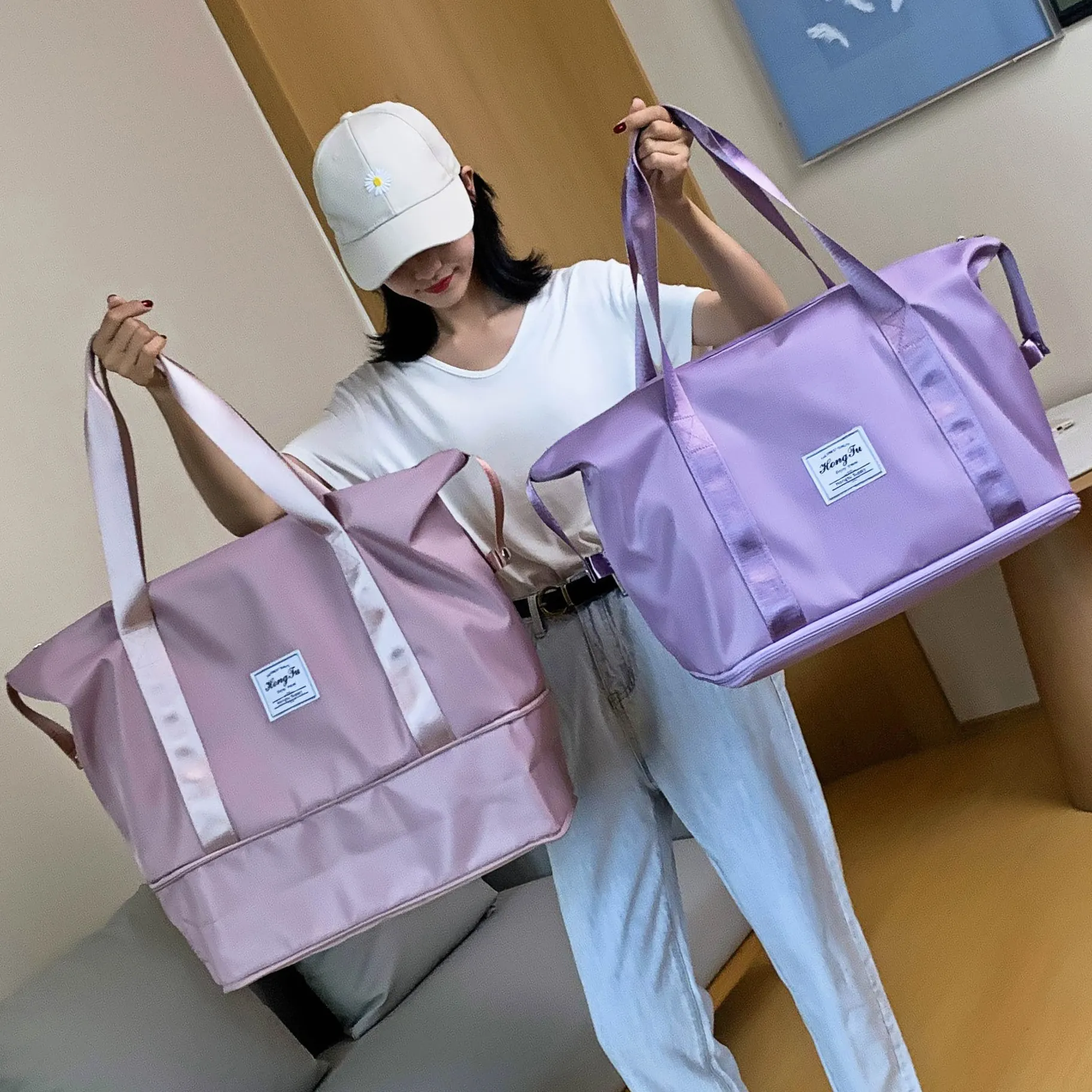 Super Grote Capaciteit Opvouwbare Tas Reistassen Tote Handbagage Opslag Handtas Waterdichte Duffel Set Vrouwen Dropshipping