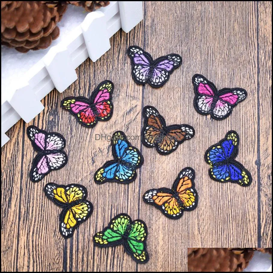 10 pcs lovely embroidered small size butterflyes for girls sweater ironing on transfer embroideryes for sewing accessories