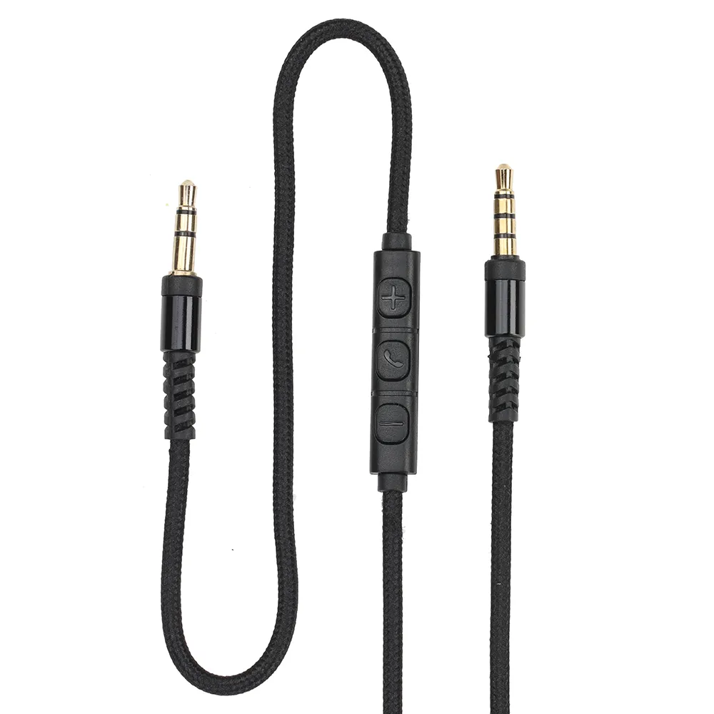 Câble Audio Jack 3.5mm 1.2m cordon Aux stéréo mâle à mâle avec contrôle du Volume du Microphone pour casque haut-parleur de téléphone portable