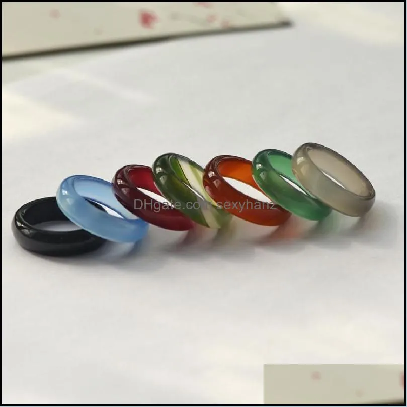 fashion jade ring jewelry gift glass band rings for women black white red green blue rose carnelian tail rin sexyhanz
