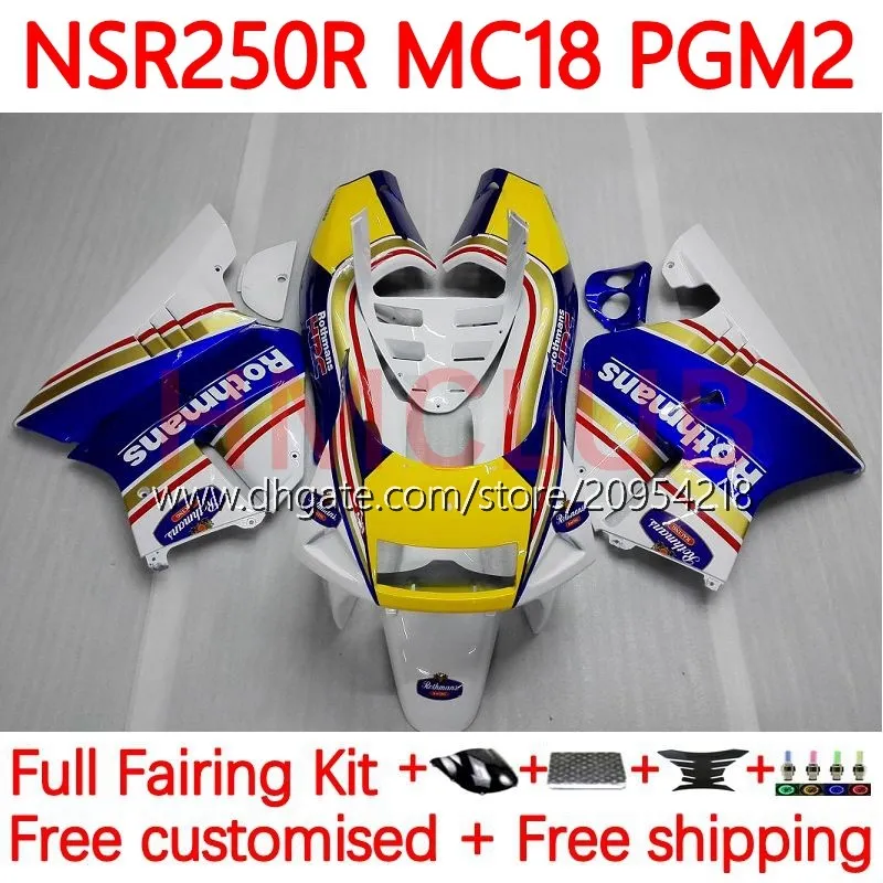 OEM Body motocyklowe dla Honda NSR250 NSR 250 R MC18 PGM2 MC16 1988-1989 Bodywork 124NO.0 MC 16 18 NSR 250R NSR250R 88 89 NSR250RR 1988 1989 Fairing Pests Rothmans Blue