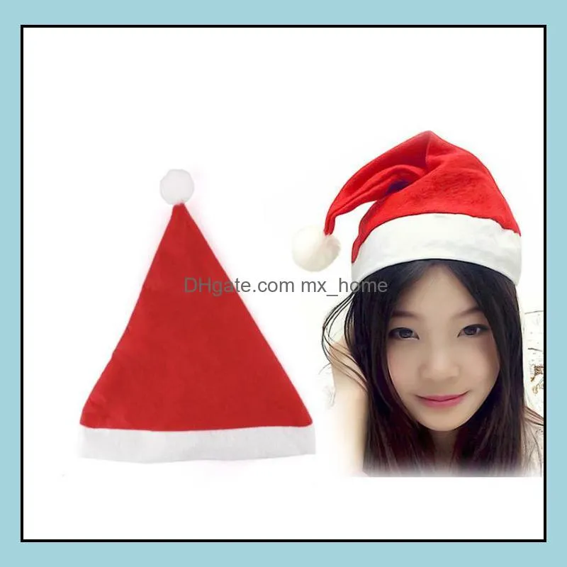 1500pcs red santa claus hat ultra soft plush christmas cosplay hats-christmas decoration adults christmas party hats sn4322