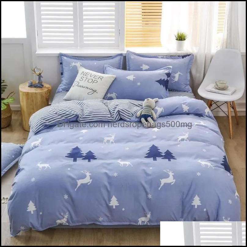 Bedding Sets Home Textiles Full Aloe Cotton Four-piece Set Duvet Cover Single Double Large King Student Dormitory