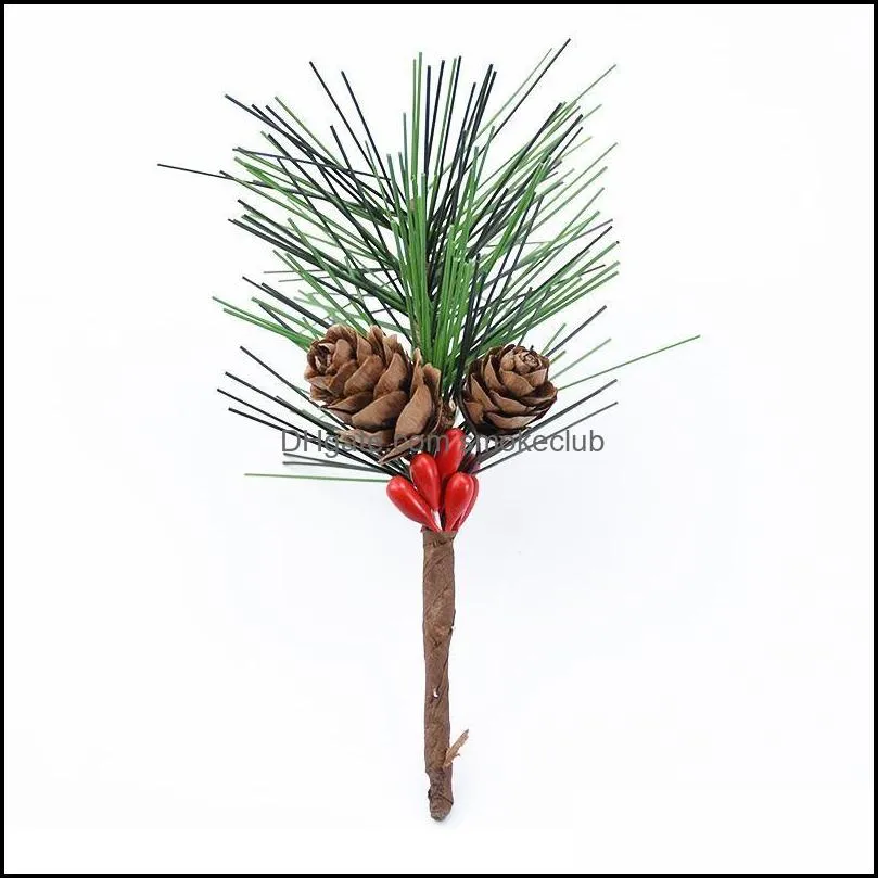 10pcs Artificial Plants Pine Needle Plastic Christmas Tree Decorations For Home Scrapbooking Wedding Decorative Flowers jllPlm