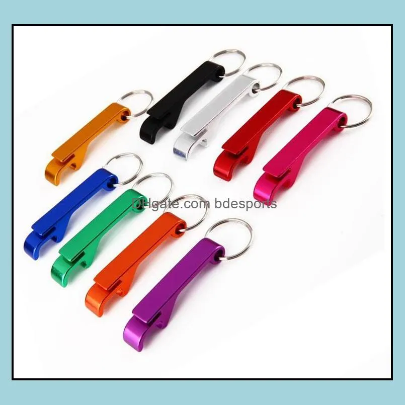 Water Bottle Opener Portable Mini Keychain Metal Aluminum Alloy Beer Bottle Can Openers With Key Ring home Bar Party Tool DSL-YW169